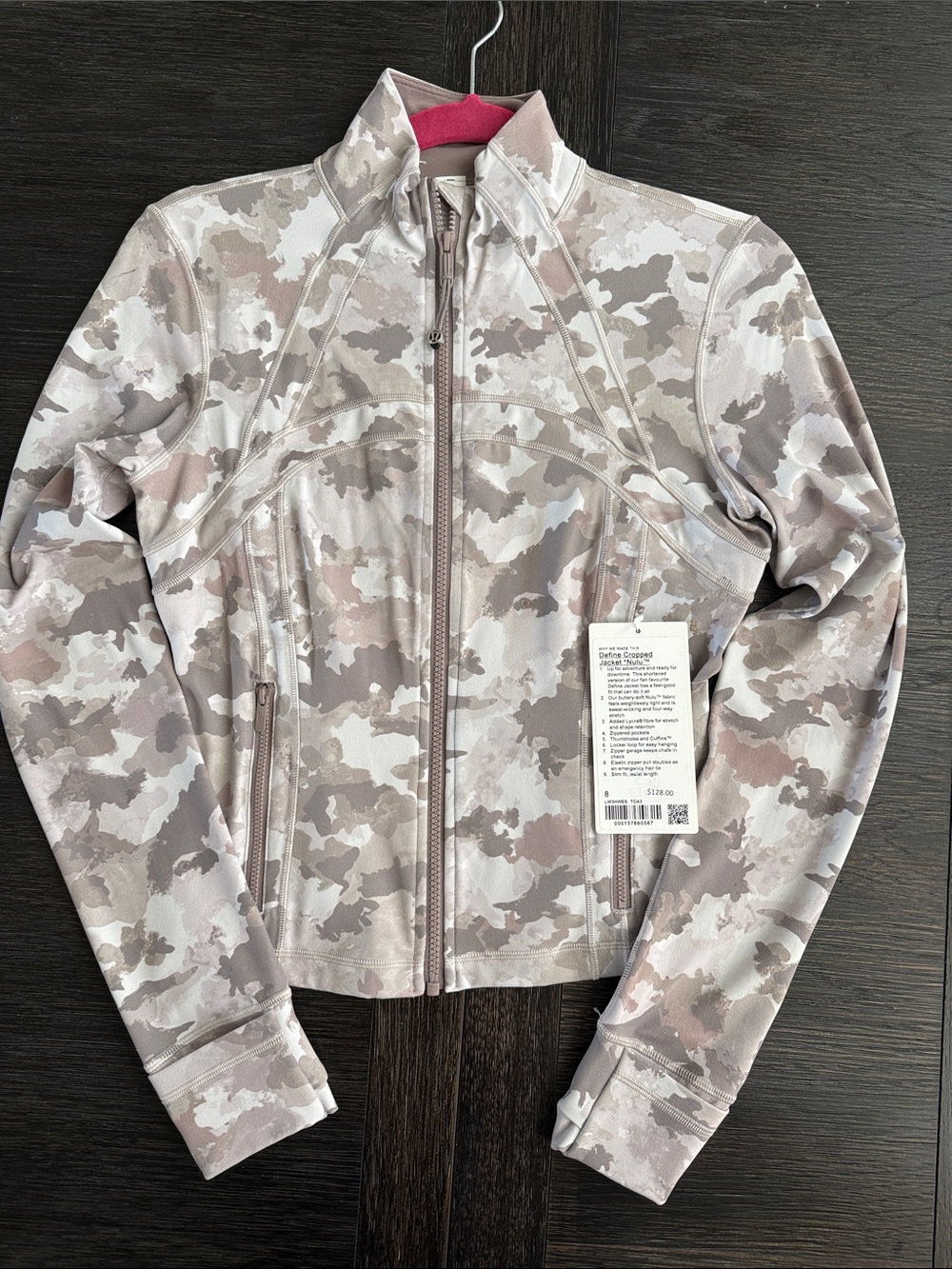 lululemon Women's Define Cropped Jacket “Nulu” - Light Taupe Camo NWT sz 8